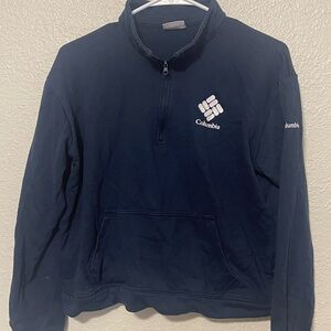 Womens Columbia 1/4 zip sweatshirt cropped, navy